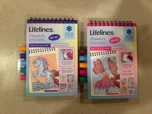 Lifelines FlowArt Dot Markers 2 Mini Kits w/ Multicolor Markers Spiral Bound